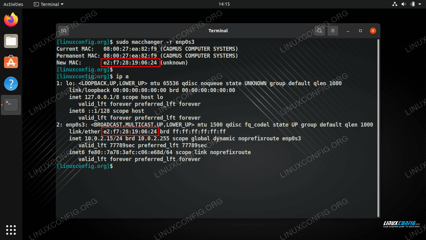 how to find out other devices mac address using terminal emulator